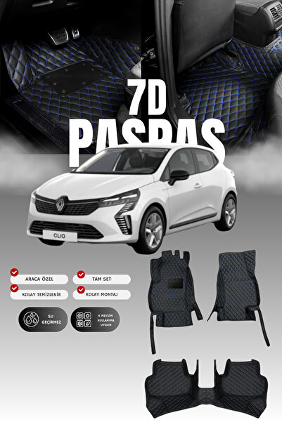 stiloto سجادة أرضية جلدية للسيارة رينو كليو 5 هاتشباك الكهربائية (2019 وما بع...