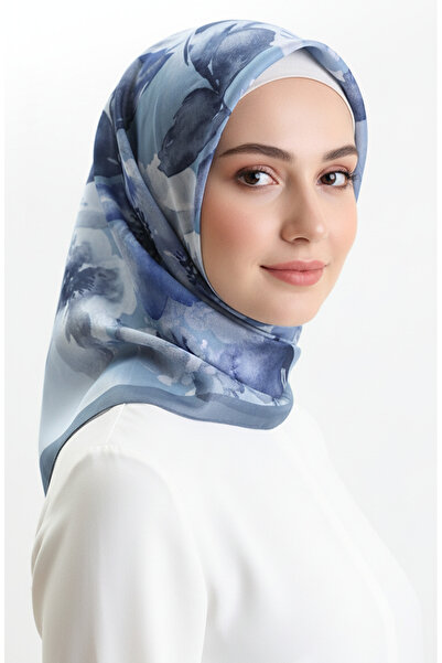 sefamerve Κεχριμπαρένιο κασκόλ με σχέδιο 70325-14 Γκρι