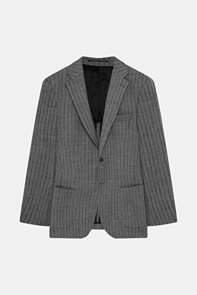 W Collection GRİ BALIKSIRTI RELAX FIT CEKET