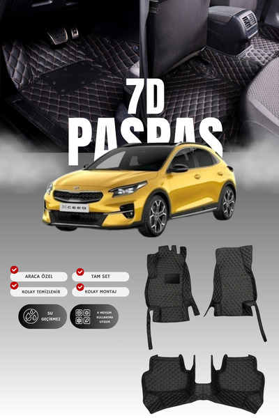 stiloto سجادة أرضية للسيارة من الجلد بتصميم حوض السباحة لسيارة كيا إكسيد (201...