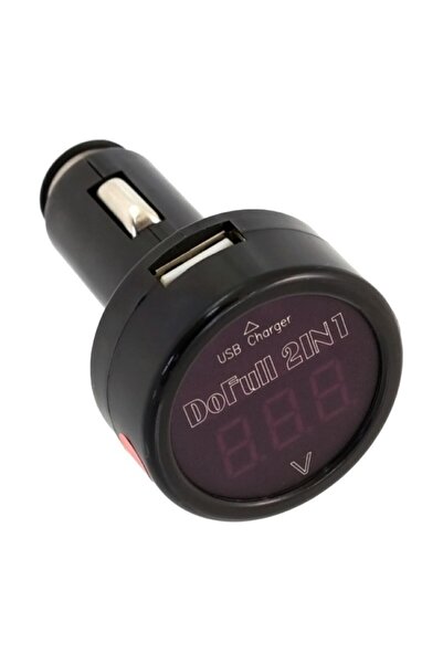 PROCART Voltmeter tester, LCD display, DC 8V-30V +/- 1.2% measurement, 2.1A, 12V, 7.5 x 4 x 4 cm, black