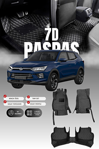 stiloto سجادة أرضية جلدية للسيارة سانغ يونغ كوراندو (2019-2024) بتصميم 7D |  ...