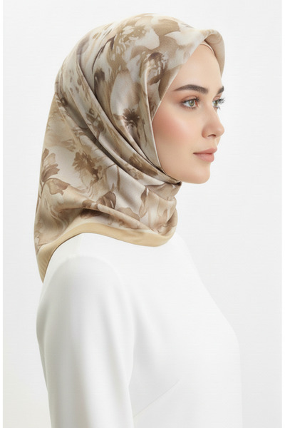 sefamerve Κεχριμπαρένιο κασκόλ με σχέδιο 70325-07 Σαφράν Χρώμα