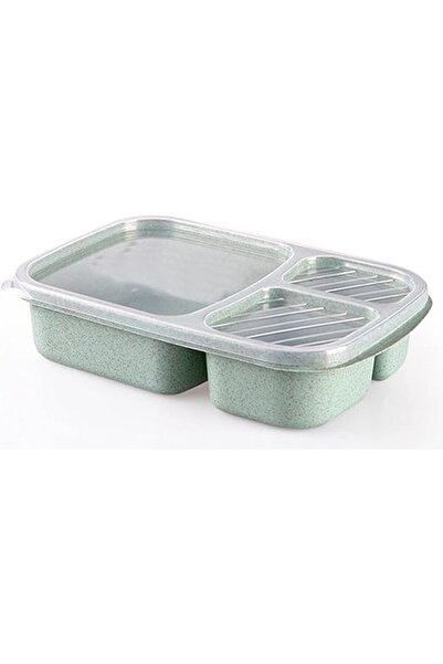 Arabest Wheat Straw Bento Box, Microwave Lunch Box with Compartment, Picnic Bento Boxes Food (Green)