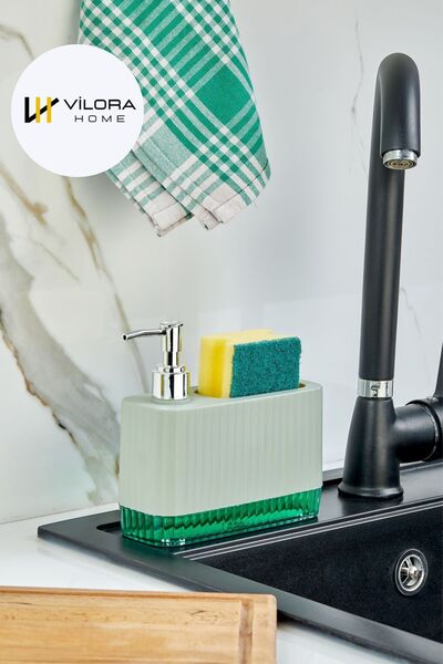 VİLORA HOME Modern Countertop Liquid Soap Dispenser with Transparent Base