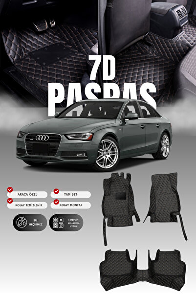 stiloto سجادة أرضية جلدية للسيارة أودي A4 (2008-2016) 7D |   حماية كاملة، مخص...
