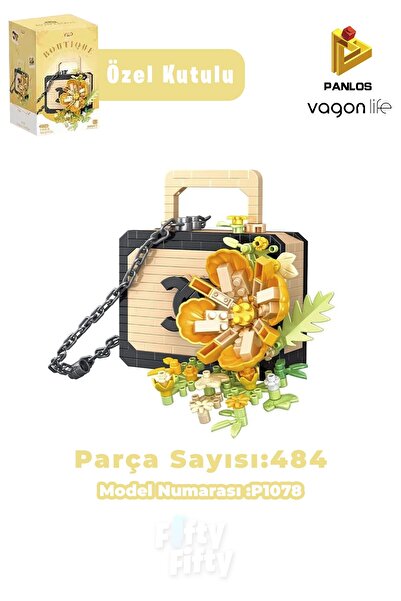 Vagonlife Panlos Boutique Series Black Bag Figure 484 Pieces Toy Building Set -Ffp1078