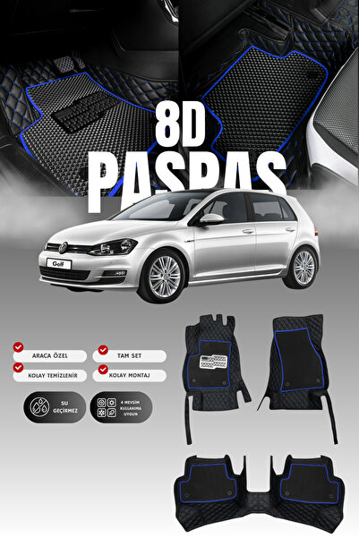 stiloto Volkswagen Golf 7 (2013-2020) 8D Deri Havuzlu Oto Paspas | Tam Koruma...