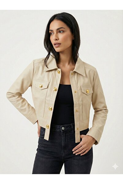 della moor Women's Short Slim Fit Faux Leather Jacket