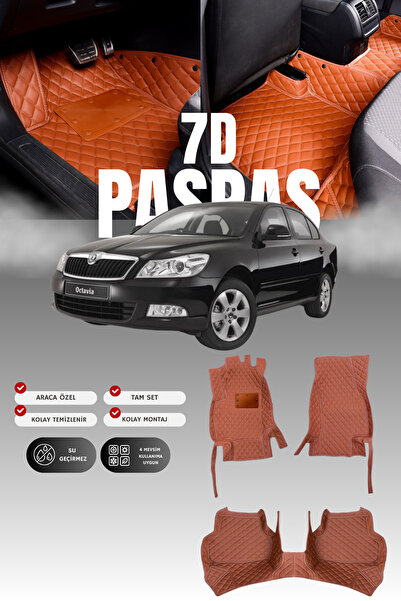 stiloto سجادة أرضية جلدية للسيارة سكودا أوكتافيا (2009-2012) 7D |   حماية كام...