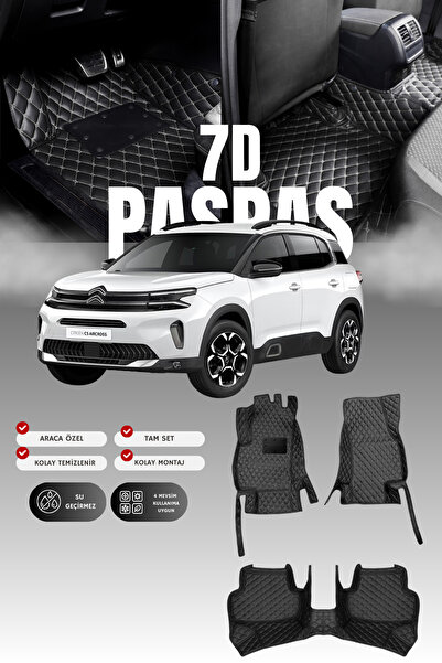 stiloto سجادة أرضية للسيارة من الجلد لسيتروين سي5 إيركروس (2017 وما بعده) 7D ...