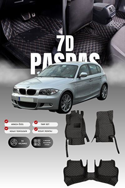 stiloto سجادة أرضية جلدية للسيارة بي إم دبليو الفئة الأولى E87 (2004-2011) 7D...