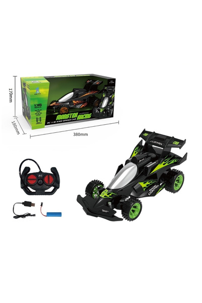Toysea 1:16 RC high-speed 4-function off-road buggy with rechargeable battery, USB charger, durable design