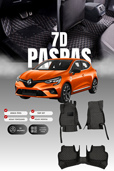 stiloto سجادة أرضية للسيارة من الجلد لرينو كليو 5 هاتشباك بنزين (2019 وما بعد...