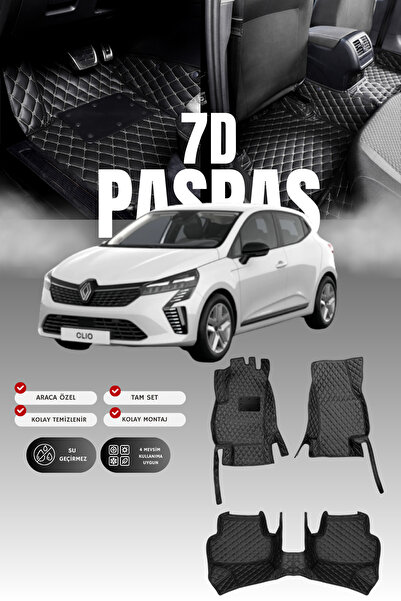 stiloto سجادة أرضية جلدية للسيارة رينو كليو 5 هاتشباك الكهربائية (2019 وما بع...