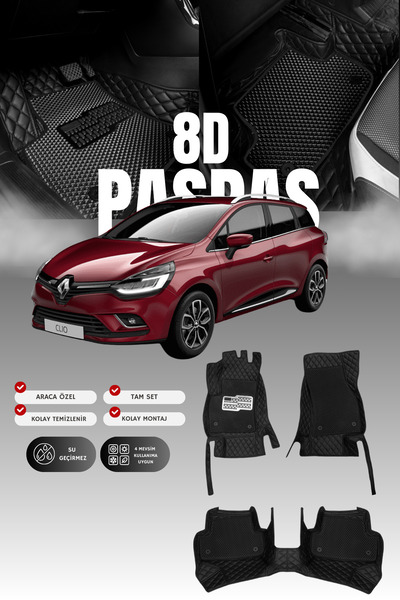 stiloto Renault Clio 4 Station Wagon (2012-2019) 8D Deri Havuzlu Oto Paspas |...