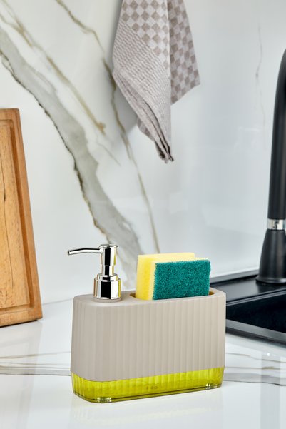 VİLORA HOME Modern Countertop Liquid Soap Dispenser with Transparent Base