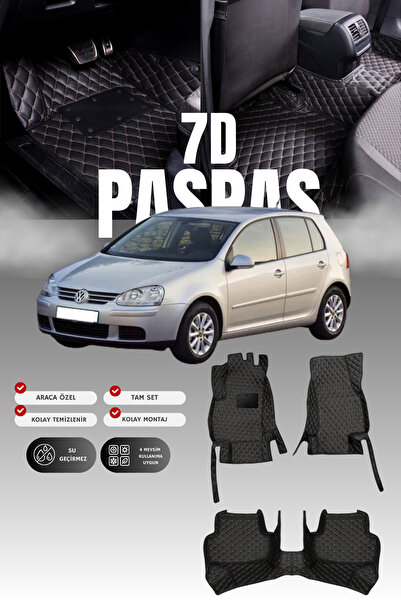 stiloto فولكس فاجن جولف 5 (2004-2009) سجادة أرضية للسيارة من الجلد 7D |   حما...