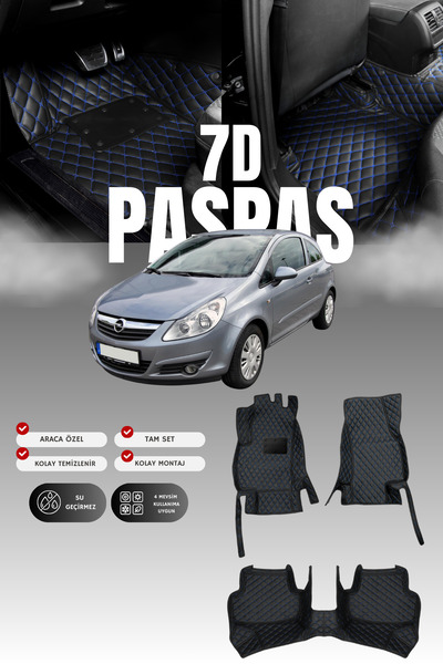 stiloto دواسة سيارة جلدية لسيارة أوبل كورسا دي (2006-2014) 7D |   حماية كاملة...