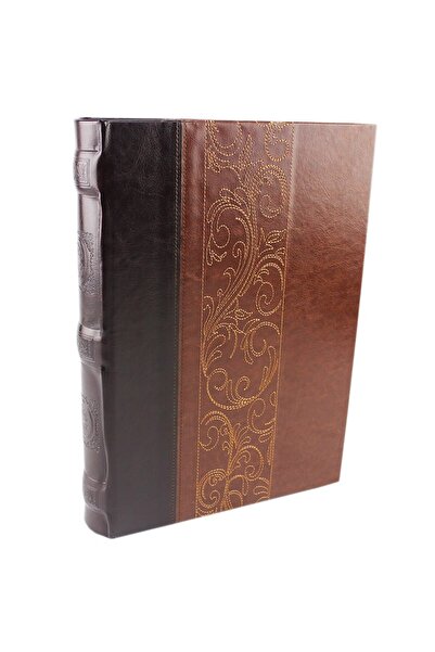 PROCART Photo album for 300 photos, 10x15 format, -leather cover with embroidery insert Dark brown