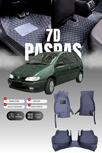 stiloto سجادة أرضية جلدية للسيارة رينو سينيك 1 (1997-2003) 7D |   حماية كاملة...