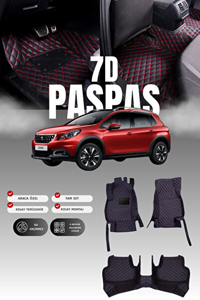 stiloto دواسة سيارة جلدية لبيجو 2008 (2013-2019) بتصميم حوض سباحة سباعي الأبع...