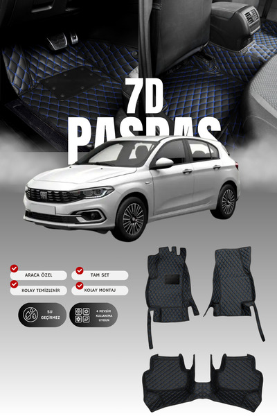 stiloto دواسة سيارة جلدية سباعية الأبعاد لسيارة فيات إيجيا هاتشباك (2016-2020...