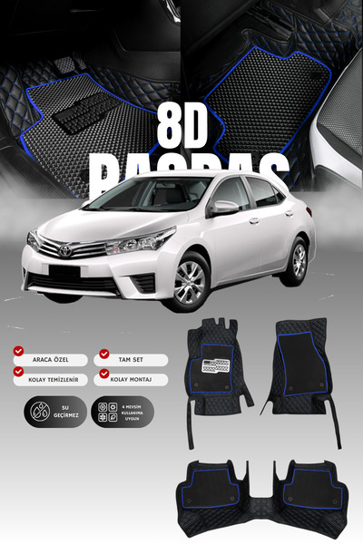 stiloto دواسة سيارة تويوتا كورولا (2013-2016) من الجلد بتصميم حوض السباحة 8D ...