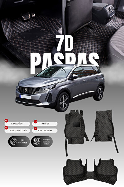 stiloto سجادة أرضية للسيارة من الجلد لبيجو 5008 (2020 وما بعدها) 7D |   حماية...