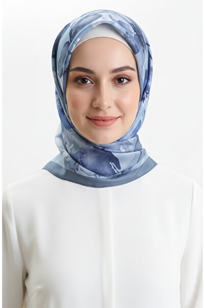 sefamerve Κεχριμπαρένιο κασκόλ με σχέδιο 70325-14 Γκρι