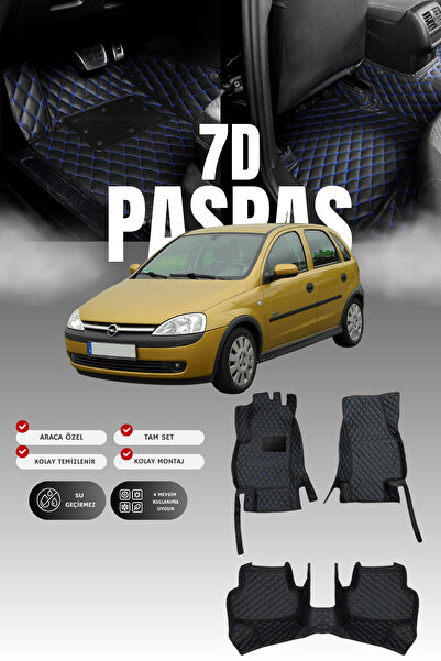 stiloto سجادة أرضية جلدية للسيارة أوبل كورسا سي (2002-2006) 7D |   حماية كامل...