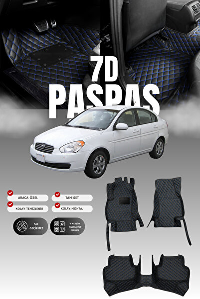 stiloto سجادة أرضية جلدية للسيارة هيونداي أكسنت إيرا (2006-2012) 7D |   حماية...