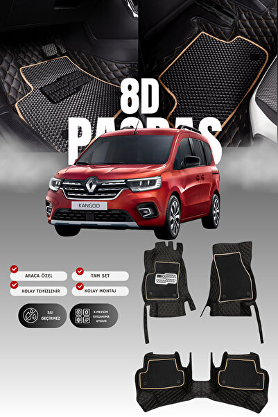 stiloto سجادة أرضية للسيارة من الجلد لرينو كانجو (2022 وما بعده) 8D |   حماية...