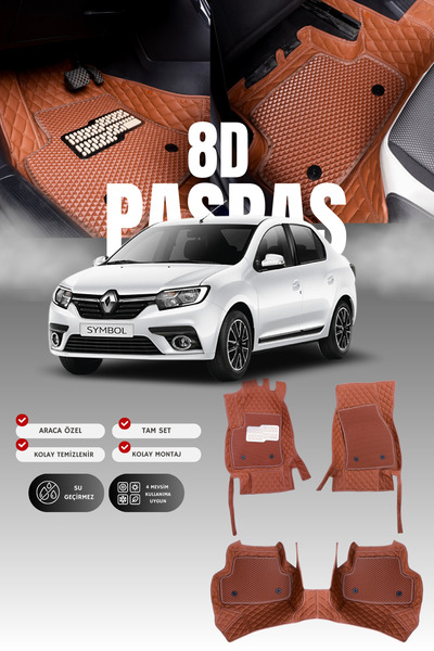 stiloto سجادة أرضية للسيارة من الجلد لرينو سيمبول (2013-2020) 8D |   حماية كا...