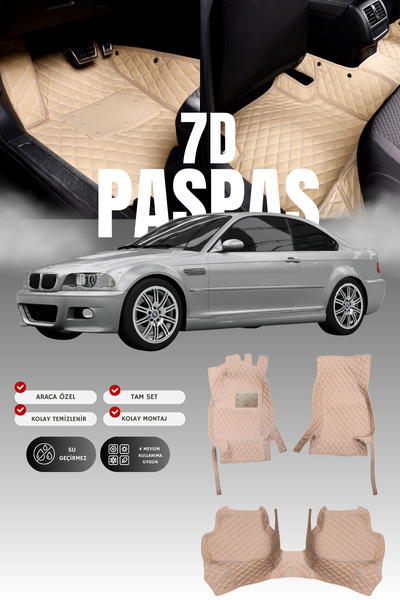 stiloto سجادة أرضية جلدية لسيارة بي إم دبليو الفئة الثالثة E46 (1998-2005) بس...