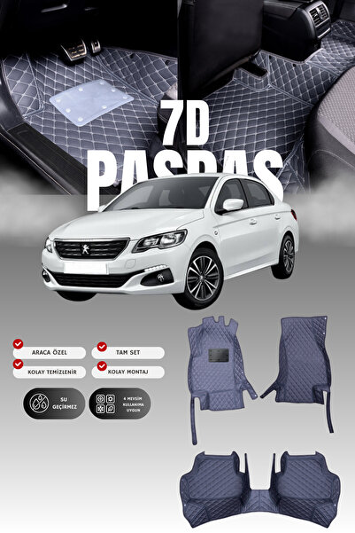 stiloto دواسة سيارة جلدية لبيجو 301 (2012-2023) بتصميم حوض سباحة سباعي الأبعا...