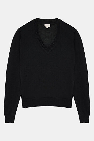 W Collection Black Wool Blend V-Neck Knitwear