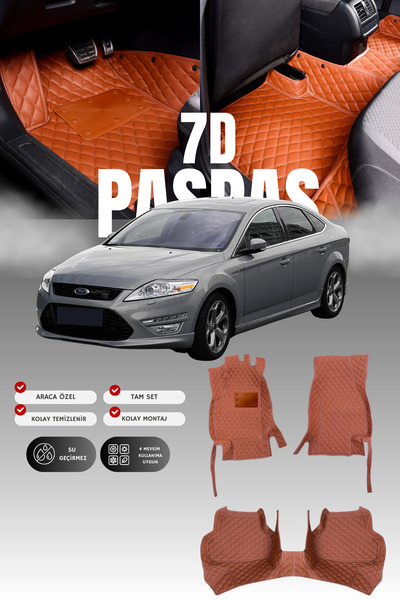 stiloto سجادة أرضية جلدية للسيارة فورد مونديو (2007-2014) 7D |   حماية كاملة،...