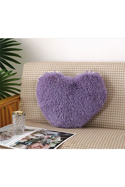 Home Perna Decorativa, Inima, 40x30 cm, Microfibra pufoasa, Mov