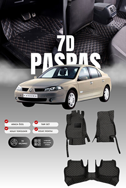 stiloto دواسة سيارة جلدية لرينو لاجونا 2 (2001-2007) طراز 7D |   حماية كاملة،...