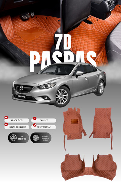 stiloto سجادة أرضية جلدية للسيارة مازدا 6 (2013-2023) بتصميم حوض سباحة |   حم...