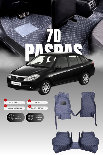 stiloto سجادة أرضية للسيارة من الجلد بتصميم حوض السباحة لسيارة رينو سيمبول (2...