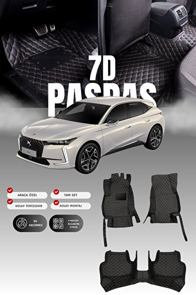 stiloto سجادة أرضية للسيارة من الجلد 7D لسيارة DS DS4 (2021 وما بعدها) |   حم...