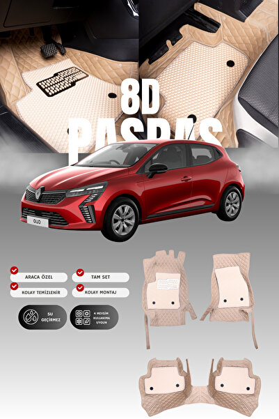 stiloto سجادة أرضية للسيارة من الجلد لرينو كليو 5 هاتشباك بنزين (2019 وما بعد...