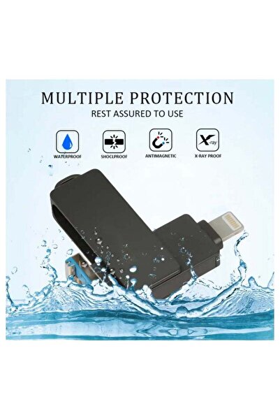 Generic 2TB USB 3.0 Metal 3-in-1 Flash Drive (USB-A, Lightning, Micro USB) - Black