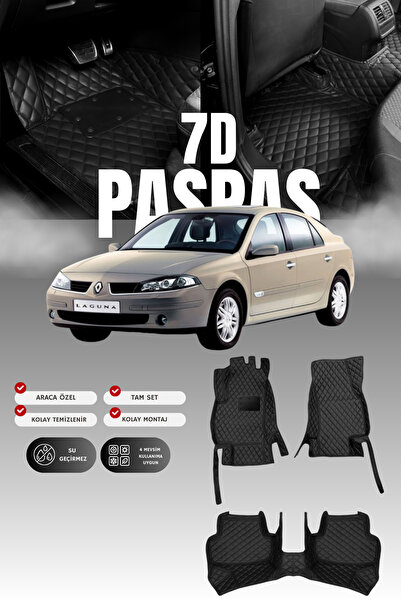 stiloto دواسة سيارة جلدية لرينو لاجونا 2 (2001-2007) طراز 7D |   حماية كاملة،...