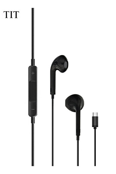 TİT TE-169 USB-C Wired Earphones: In-Line Mic/Volume, Stereo Sound, 1.2m Cable.