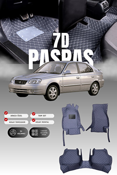 stiloto Hyundai Accent Admire (2003-2006) 7D Deri Havuzlu Oto Paspas | Tam Ko...