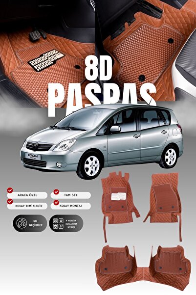 stiloto دواسة سيارة تويوتا كورولا فيرسو (2001-2004) من الجلد بتصميم حوض، 8 قط...