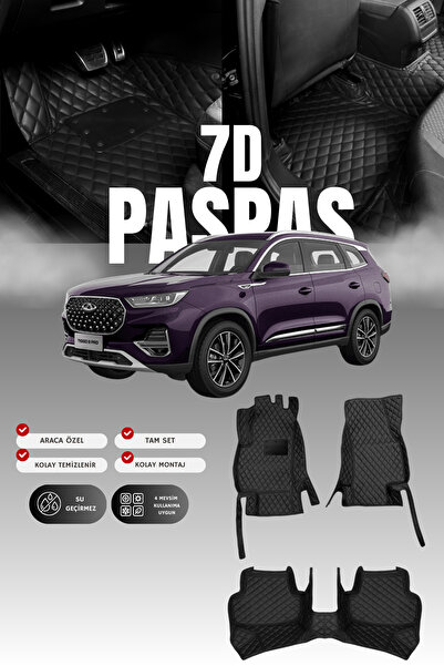 stiloto سجادة أرضية للسيارة من الجلد 7D لسيارة شيري تيجو 8 برو ماكس (2022 وما...